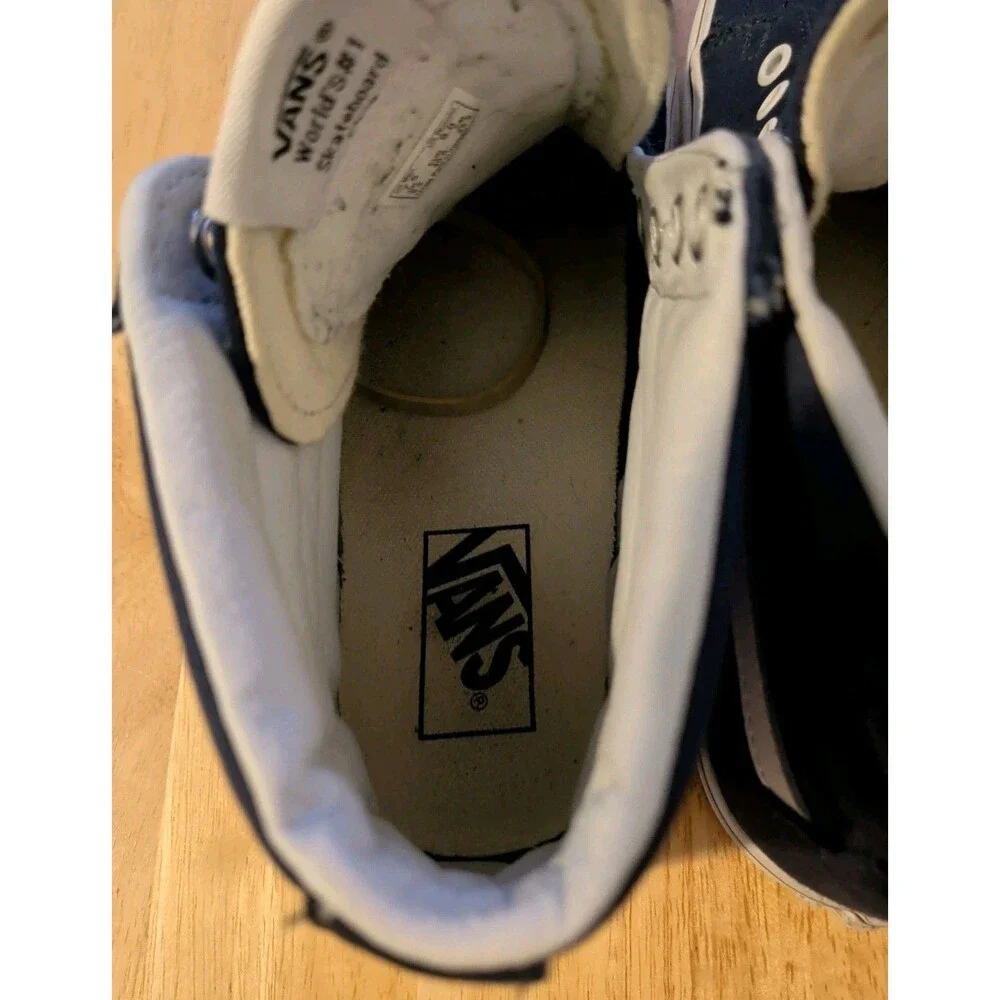 VANS High Top Shoes Mens Size 7.5 Navy Blue All Canvas Needs Laces